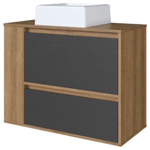 Gabinete Suspenso Com Cuba e Gavetao BL2003 Mell Grafite FAEM Gabinete Suspenso Com Cuba e Gavetao BL2003 Mell Grafite FAEM