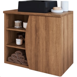 Gabinete Suspenso Com Cuba Preta 70 cm BL9680 Mell FAEM Gabinete Suspenso Com Cuba Preta 70 cm BL9680 Mell FAEM