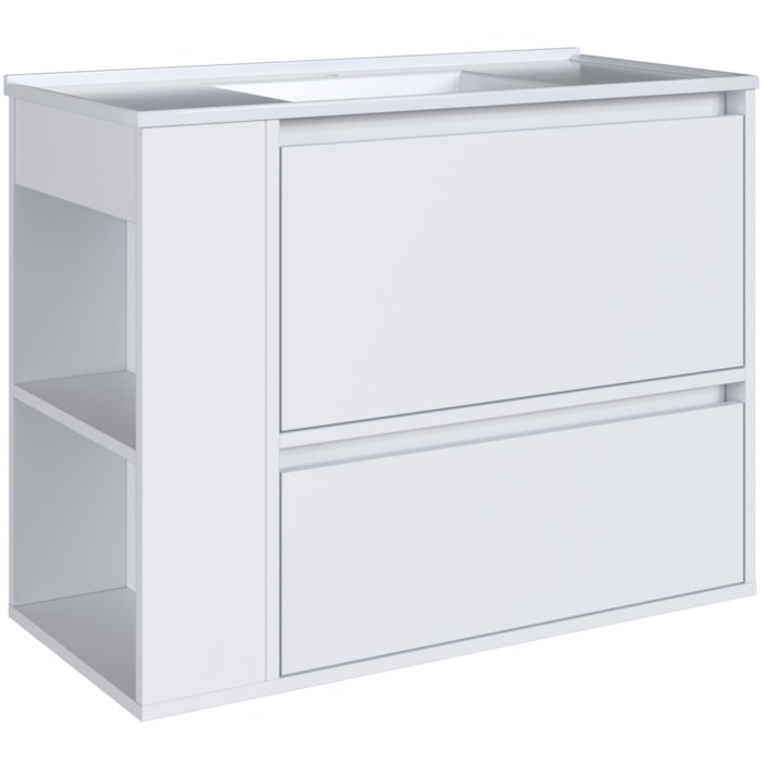 Gabinete Suspenso Com Lavatorio e Gavetao BL2002 Branco FAEM