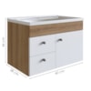 Gabinete Suspenso Para Banheiro Com Lavatorio 60 cm LVP02 Mell Branco NOVAM