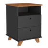 Gaveteiro 2 Gavetas Com Nicho 45x63 cm Freijo Preto Artany