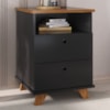 Gaveteiro 2 Gavetas Com Nicho 45x63 cm Freijo Preto Artany