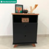 Gaveteiro 2 Gavetas Com Nicho 45x63 cm Freijo Preto Artany