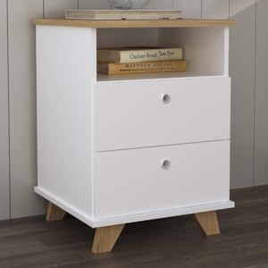 Gaveteiro 2 Gavetas Com Nicho 45x63 cm Olmo Branco Artany