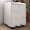 Gaveteiro 3 Gavetas Com Rodizios 40x54 cm Branco Artany