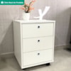 Gaveteiro 3 Gavetas Com Rodizios 40x54 cm Branco Artany