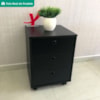 Gaveteiro 3 Gavetas Com Rodizios 40x54 cm Preto Artany