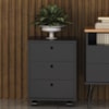 Gaveteiro 3 Gavetas Com Rodizios 40x54 cm Preto Artany