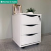 Gaveteiro 3 Gavetas Com Rodizios 40x55 cm Branco Artany