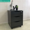 Gaveteiro 3 Gavetas Com Rodizios 40x55 cm Preto Artany
