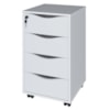 Gaveteiro 4 Gavetas Com Rodizios 40X70 cm Branco Artany