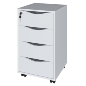 Gaveteiro 4 Gavetas Com Rodizios 40X70 cm Branco Artany