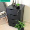 Gaveteiro 4 Gavetas Com Rodizios 40X70 cm Preto Artany