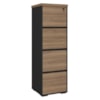 Gaveteiro Alto Pasta Suspensa Escritorio 4 Gavetas 143X46 cm Nogal Preto Artany