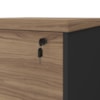 Gaveteiro Alto Pasta Suspensa Escritorio 4 Gavetas 143X46 cm Nogal Preto Artany