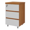 Gaveteiro Escritorio 3 Gavetas Com Rodizios 69x44 cm Freijo Branco Artany