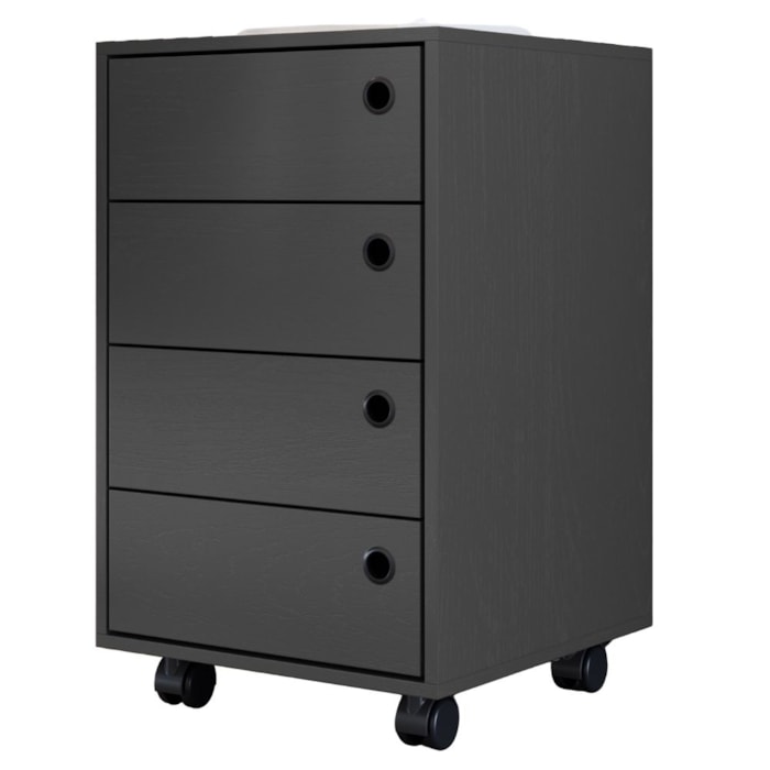 Gaveteiro Multiuso 4 Gavetas 36 cm P1072 Grafite PP Milani Store