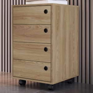 Gaveteiro Multiuso 4 Gavetas 36 cm P1072 Oak PP Milani Store