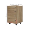 Gaveteiro Multiuso 4 Gavetas 36 cm P1072 Oak PP Milani Store