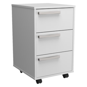 Gaveteiro Para Escritorio 3 Gavetas 65 cm Com Rodizios B26 Branco NOVAM