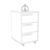 Gaveteiro Para Escritorio 3 Gavetas 65 cm Com Rodizios B26 Branco NOVAM
