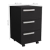 Gaveteiro Para Escritorio 3 Gavetas 65 cm Com Rodizios B26 Preto NOVAM