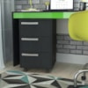 Gaveteiro Para Escritorio 3 Gavetas 65 cm Com Rodizios B26 Preto NOVAM