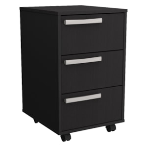 Gaveteiro Para Escritorio 3 Gavetas 65X41 cm Com Rodizios B26 Preto NOVAM
