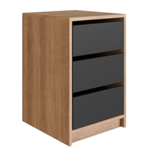 Gaveteiro Para Escritorio 36 cm 3 Gavetas P1045 Mell Grafite PP Milani Store Gaveteiro Para Escritorio 36 cm 3 Gavetas P1045 Mell Grafite PP Milani Store