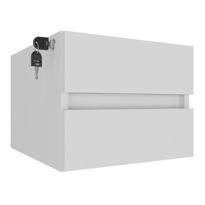 Gaveteiro Suspenso Escritorio 2 Gavetas 26X32 cm Branco Artany