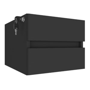 Gaveteiro Suspenso Escritorio 2 Gavetas 26X32 cm Preto Artany