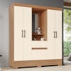 Guarda Roupa 2 Portas Com Espelho 142 cm Nature Off White Briz