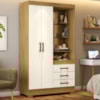 Guarda Roupa 2 Portas Com Espelho 200X110 cm Briz Nature Off White