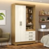Guarda Roupa 2 Portas Com Espelho 200X110 cm Briz Nature Off White