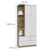 Guarda Roupa 2 Portas e Comoda 4 Gavetas Labirinto Rustico Branco Henn