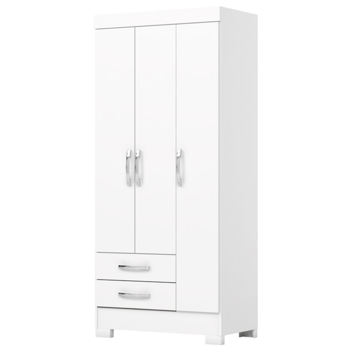 Guarda Roupa 3 Portas 185X82 cm BE16 Branco Rosa Flex Briz