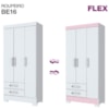 Guarda Roupa 3 Portas 185X82 cm BE16 Branco Rosa Flex Briz