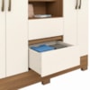Guarda Roupa 4 Portas Com Espelho 142 cm Nature Off White Briz