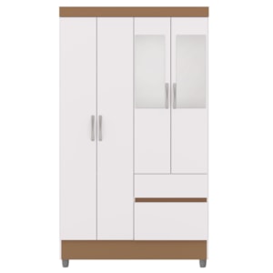 Guarda Roupa 4 Portas Espelho 102 cm 10090 Branco Camarim VLR Guarda Roupa 4 Portas Espelho 102 cm 10090 Branco Camarim VLR