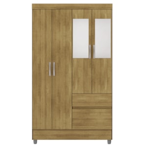 Guarda Roupa 4 Portas Espelho 102 cm 10090 Nature VLR Guarda Roupa 4 Portas Espelho 102 cm 10090 Nature VLR