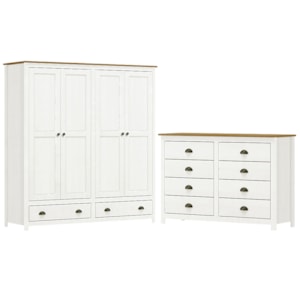 Guarda Roupa 4 PT Comoda 8 GV Madeira Maciça Branco Freijo Milani Store Guarda Roupa 4 PT Comoda 8 GV Madeira Maciça Branco Freijo Milani Store