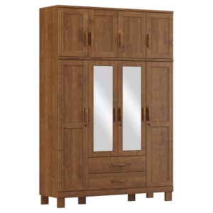 Guarda Roupa 8P 2G Espelho 150 cm 1285 Castanho Milani Store Guarda Roupa 8P 2G Espelho 150 cm 1285 Castanho Milani Store