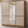 Guarda Roupa Casal 10 P Espelho 216 cm Alasca Carvalho Fendi Moval