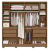 Guarda Roupa Casal 10 P Espelho 216 cm Alasca Carvalho Fendi Moval