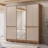 Guarda Roupa Casal 10 P Espelho 216 cm Alasca Carvalho Fendi Moval