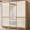 Guarda Roupa Casal 10 P Espelho 216 cm Alasca Freijo Off White Moval