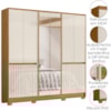 Guarda Roupa Casal 10 P Espelho 216 cm Alasca Freijo Off White Moval