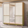 Guarda Roupa Casal 10 P Espelho 216 cm Alasca Freijo Off White Moval