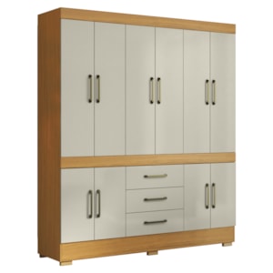 Guarda Roupa Casal 10 Portas 179 cm Monaco Cinamomo Areia ARMoveis