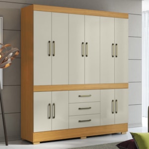 Guarda Roupa Casal 10 Portas 179 cm Monaco Cinamomo Areia ARMoveis